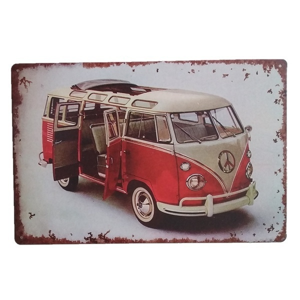 Vintage Collectible Tins - BUS Tin Sign Metal Poster Hanging
