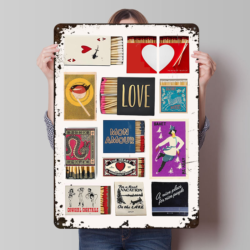 Vintage Collectible Tins - Vintage Matchbox Collection Printed Poster Customized