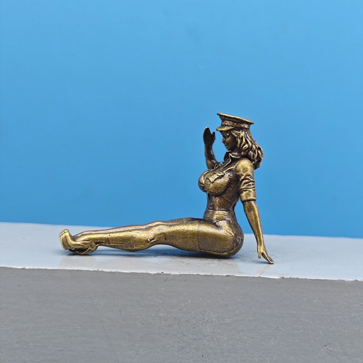 Solid Brass Miniature Girl Fig - Vintage Collectible Ornaments ulasan dan harga