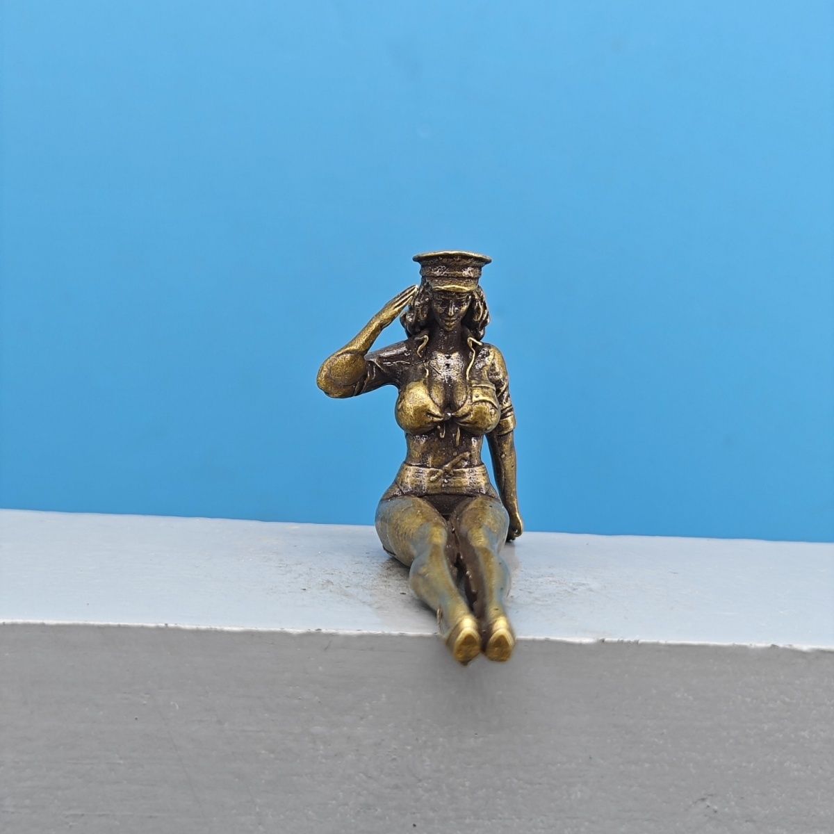 Solid Brass Miniature Girl Fig - Vintage Collectible Ornaments ulasan dan harga