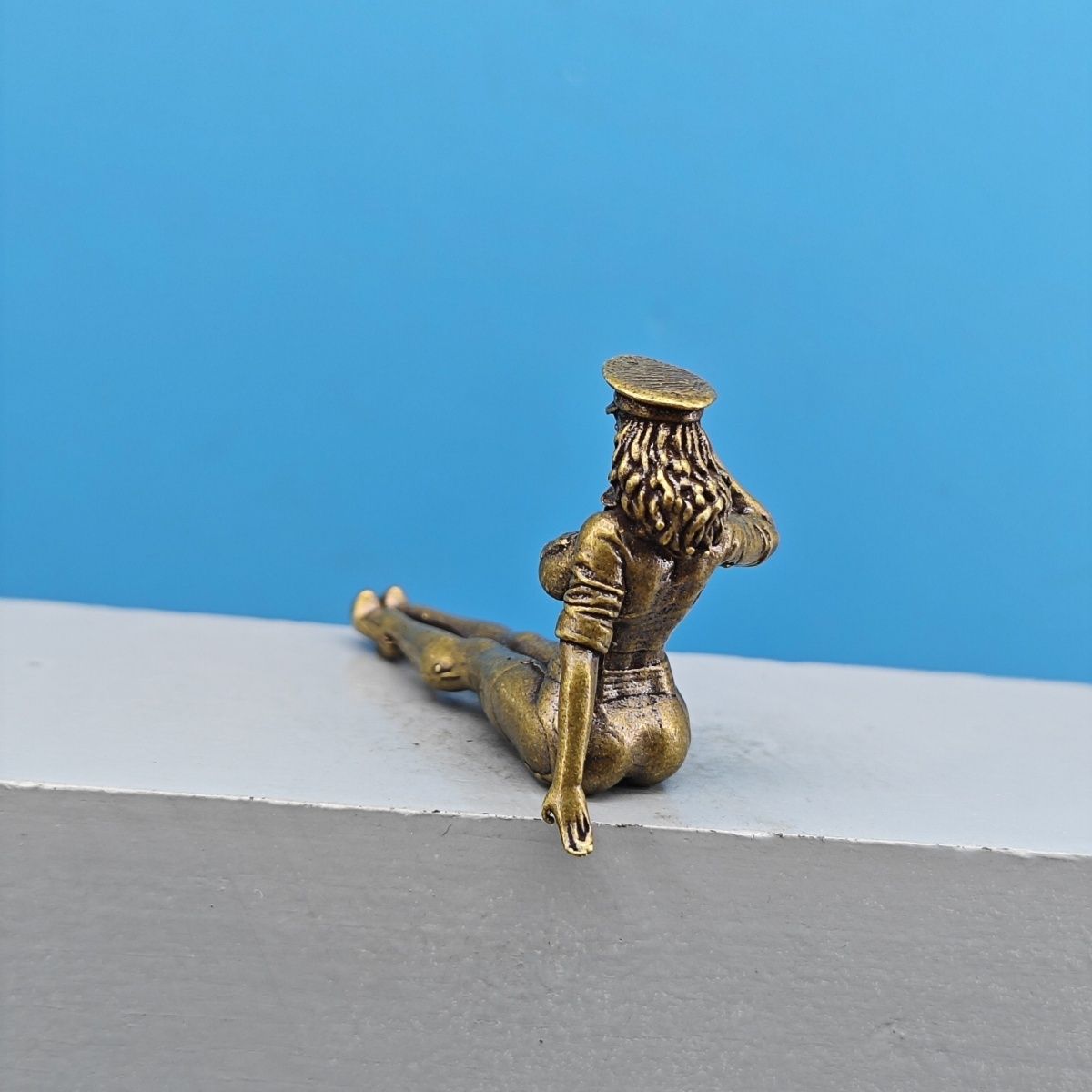 Solid Brass Miniature Girl Fig - Vintage Collectible Ornaments ulasan dan harga