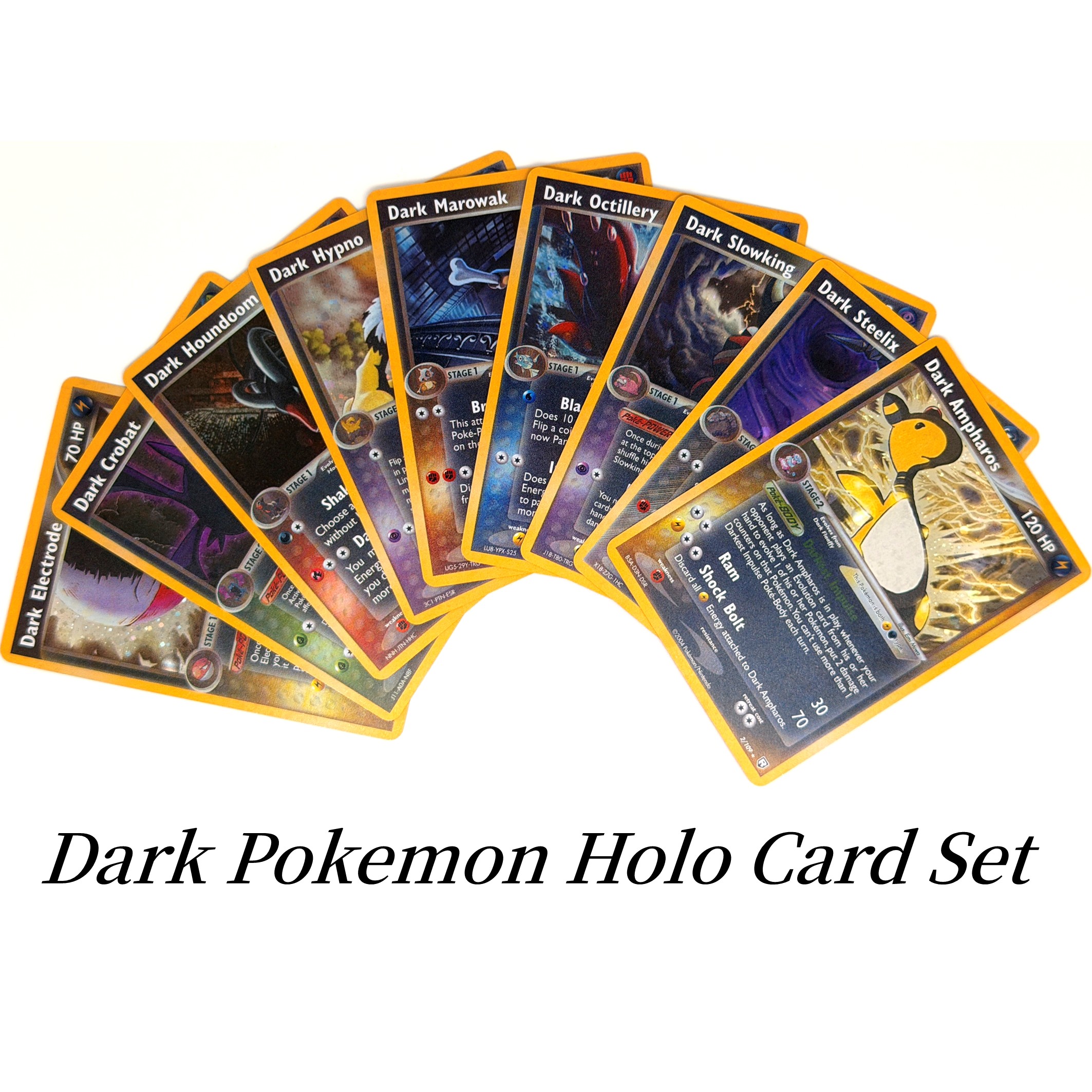 9PCS Pokemon Dark Proxy Cards  - Vintage Pokemon Collectible ulasan dan harga