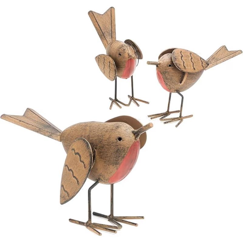 3pcs Iron Bird Figurine Decora - Vintage Collectible Ornaments ulasan dan harga