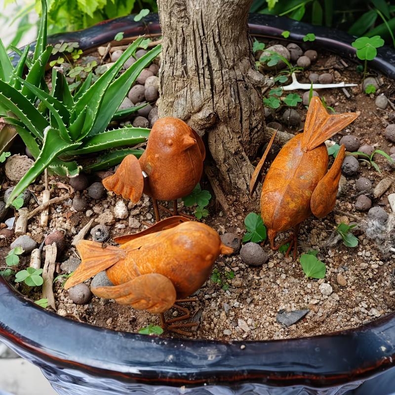 3pcs Iron Bird Figurine Decora - Vintage Collectible Ornaments ulasan dan harga