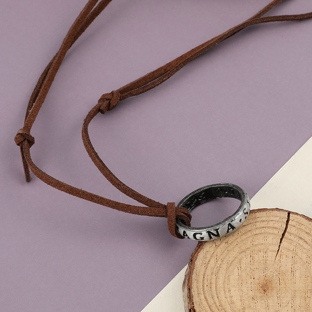 Game Anime Leather Chain Ring  - Vintage Necklace ulasan dan harga