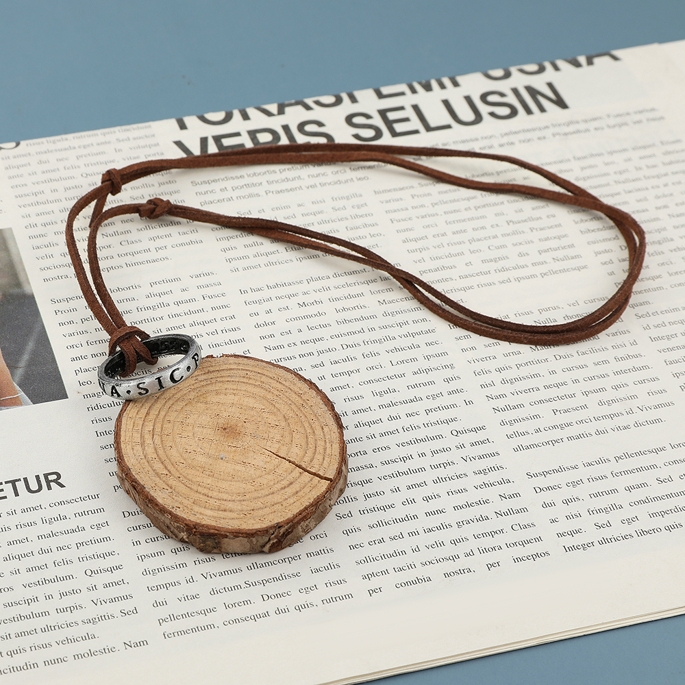 Game Anime Leather Chain Ring  - Vintage Necklace ulasan dan harga