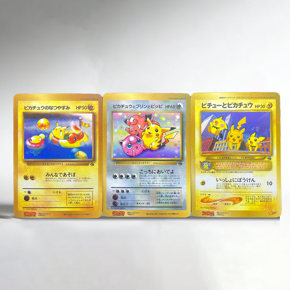3pcs/set DIY Pichu Anime PTCG  - Vintage Pokemon Collectible ulasan dan harga