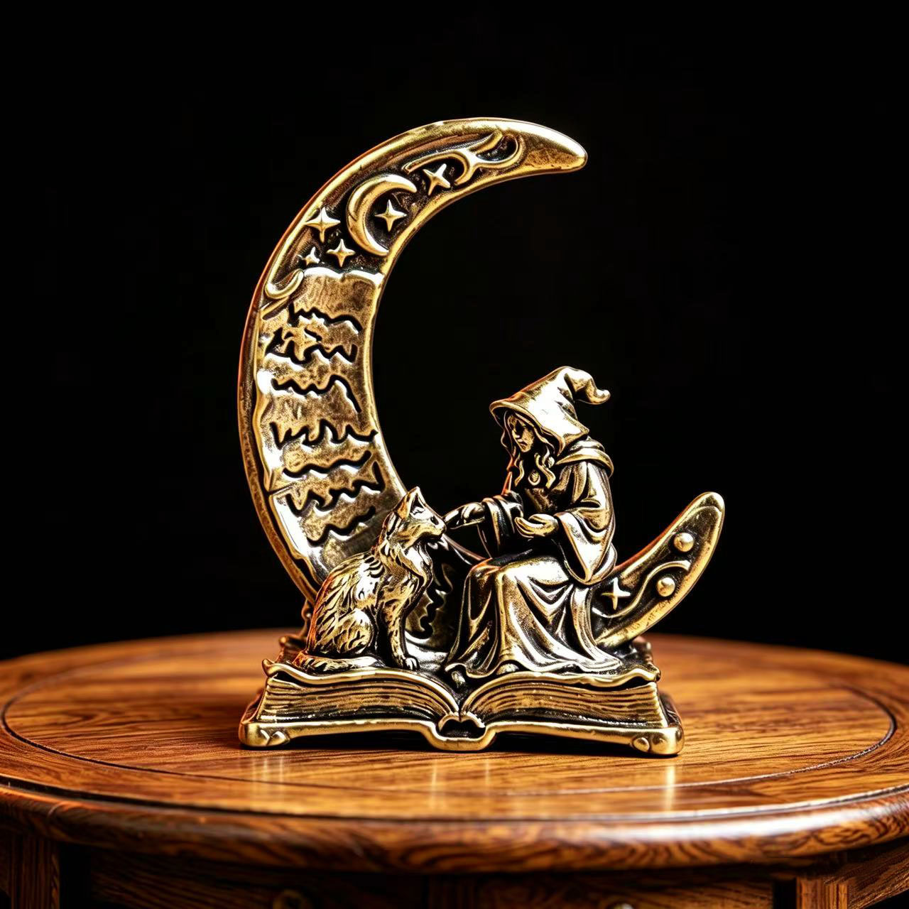 Brass Moon Witch Decoration St - Vintage Collectible Ornaments ulasan dan harga