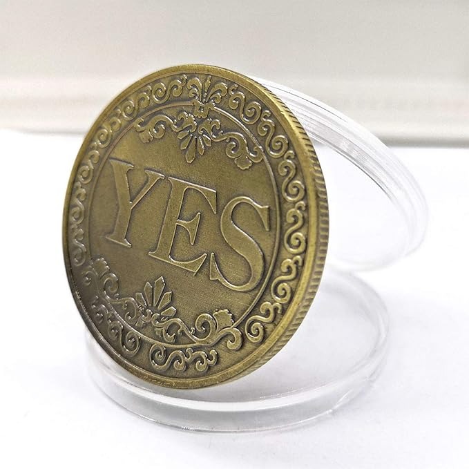 Vintage Floral Embossed Yes No - Vintage Collectible Coins ulasan dan harga