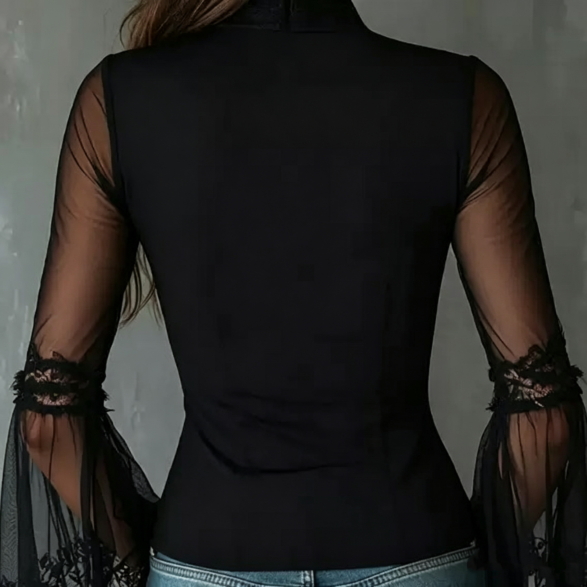 Ladies Black round Neck Long S - Vintage Necklace ulasan dan harga