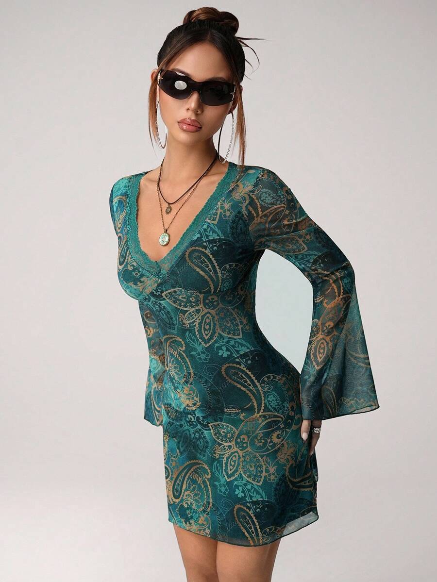Boho Vintage Paisley Print Pur - Vintage Necklace ulasan dan harga