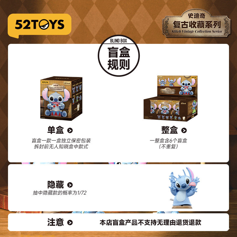 Genuine 52TOYS Disney Stitch V - Vintage Disney Collectible ulasan dan harga