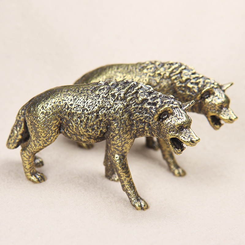 Solid Brass Hyena Figurine Min - Vintage Collectible Ornaments ulasan dan harga