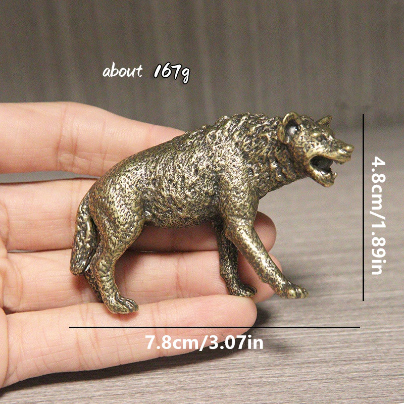 Solid Brass Hyena Figurine Min - Vintage Collectible Ornaments ulasan dan harga