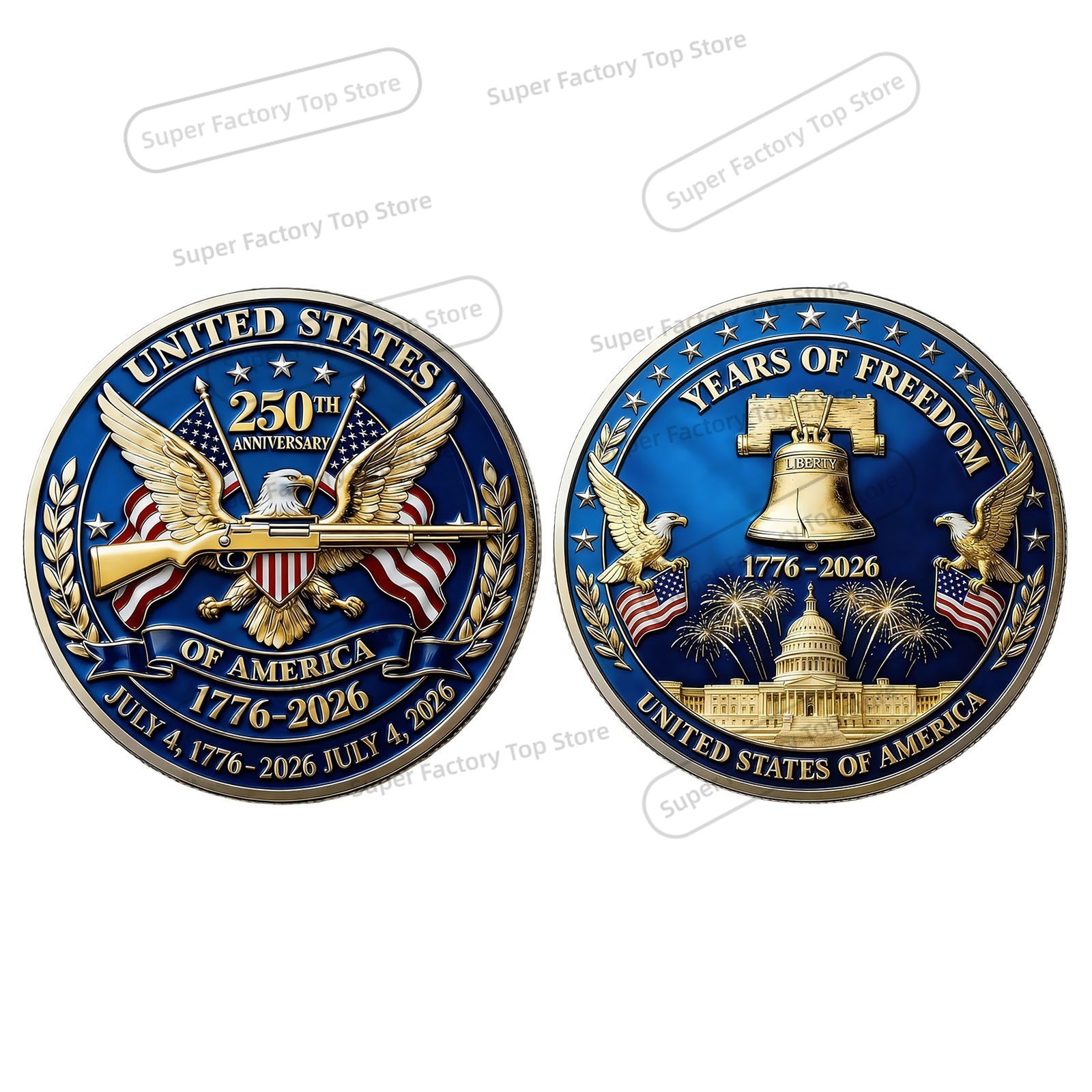 1776-2026 Vintage Brooch 250th - Vintage Collectible Coins ulasan dan harga
